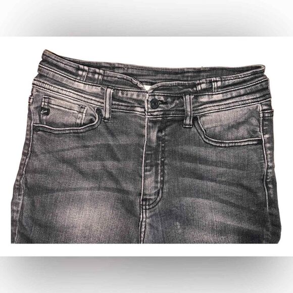 KanCan Women's Charcoal Gray Skinny Distressed Hem Jeans Size 28 - Picture 2 of 7
